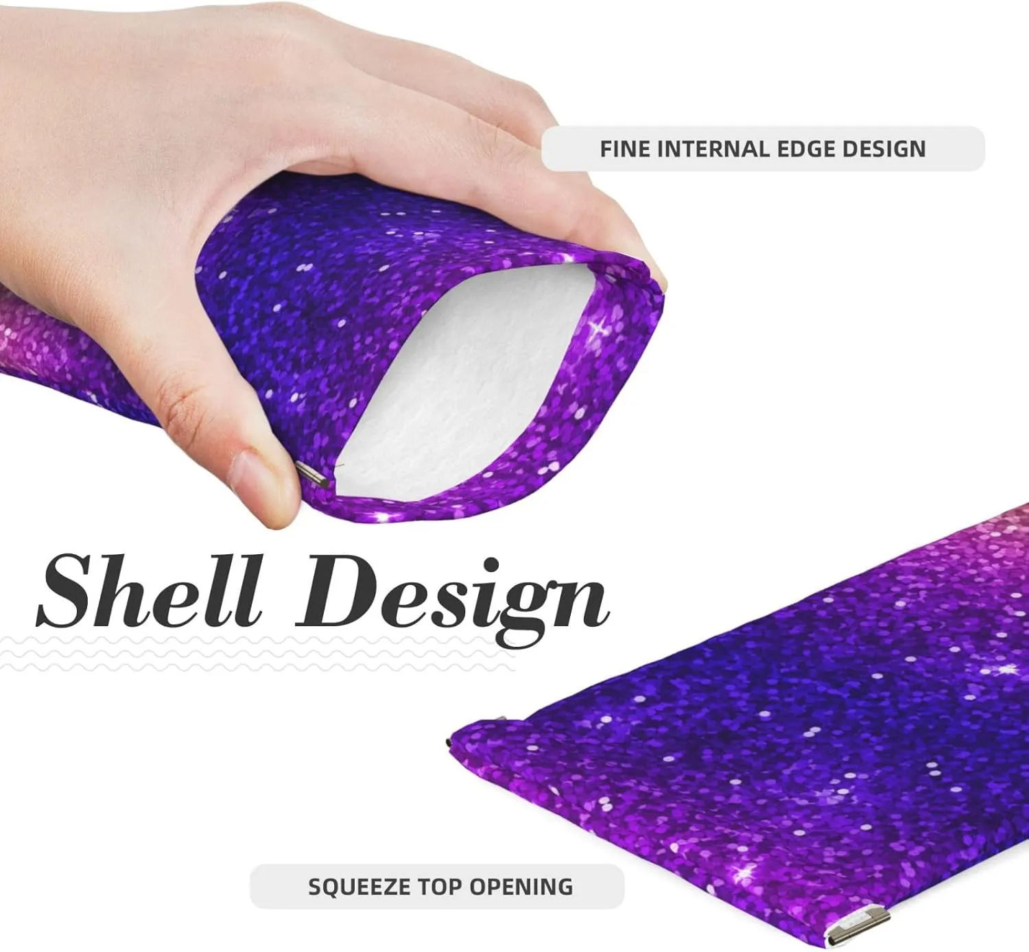 Squeeze Top Sunglass Case Soft Leather Eyeglass Case Portable Sunglasses Pouch