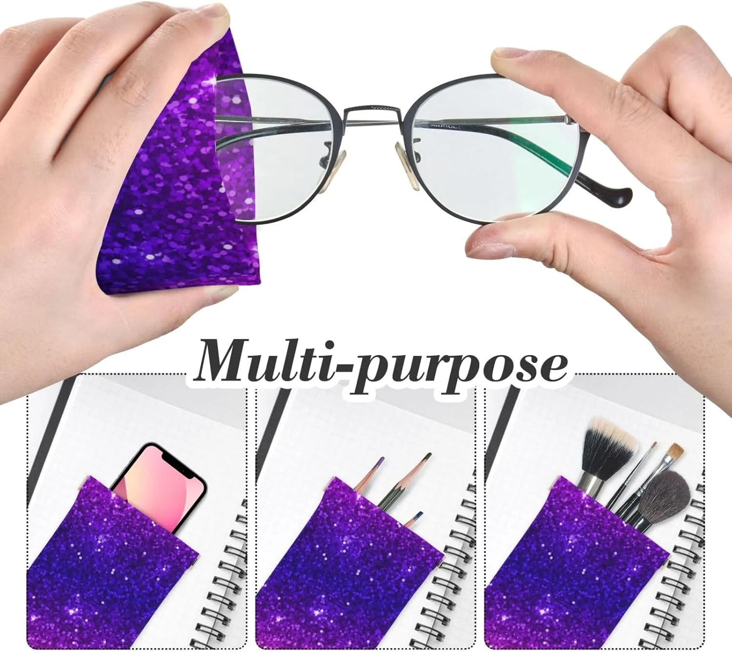 Squeeze Top Sunglass Case Soft Leather Eyeglass Case Portable Sunglasses Pouch