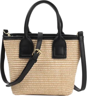 Summer Hobo Purse Women's Straw Top Handle Handwoven Crochet Crossbody Shoulder