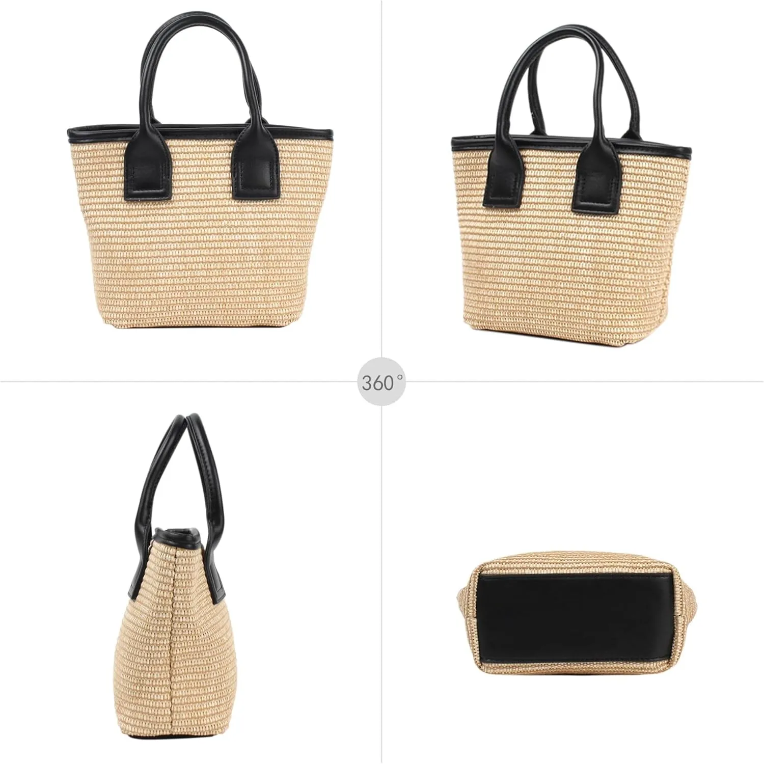 Summer Hobo Purse Women's Straw Top Handle Handwoven Crochet Crossbody Shoulder