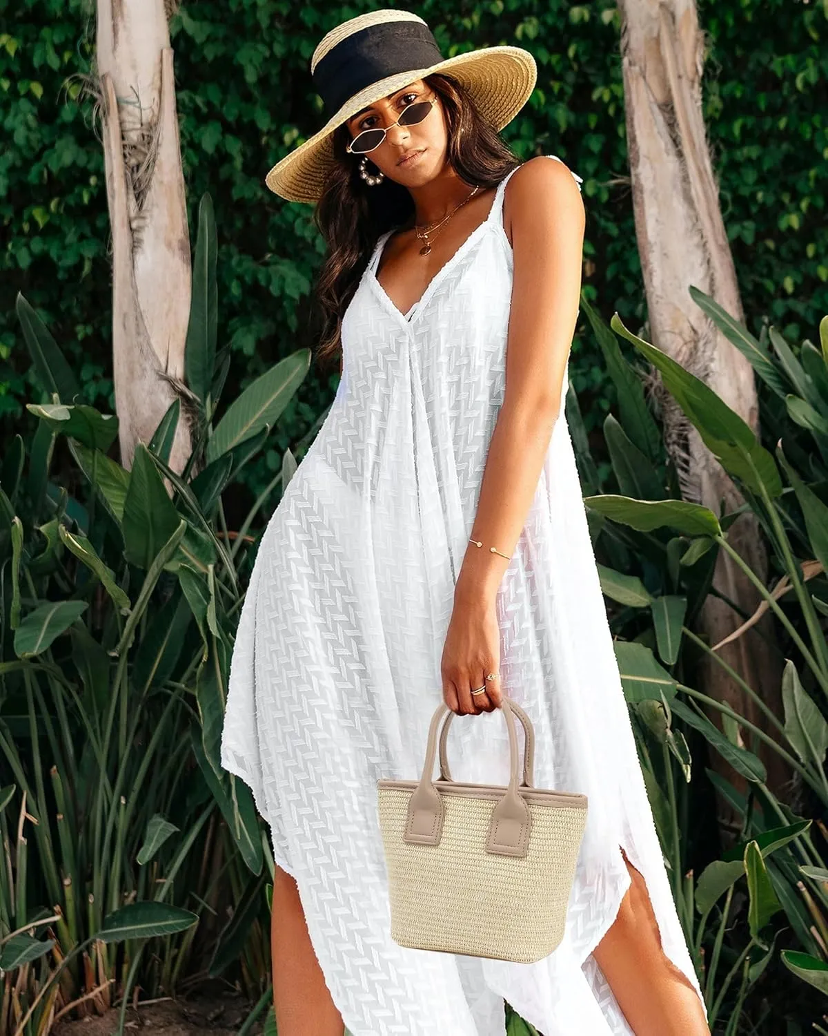 Summer Hobo Purse Women's Straw Top Handle Handwoven Crochet Crossbody Shoulder