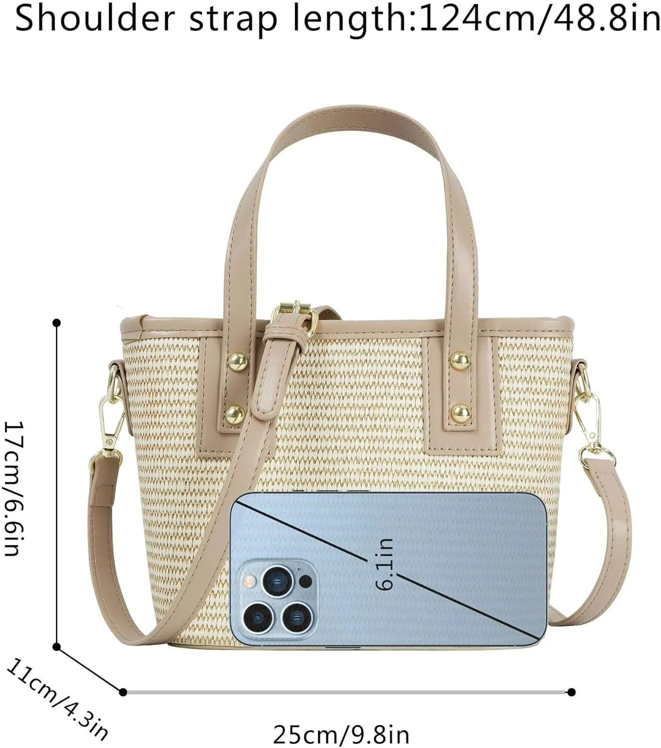 Summer Hobo Purse Women's Straw Top Handle Handwoven Crochet Crossbody Shoulder