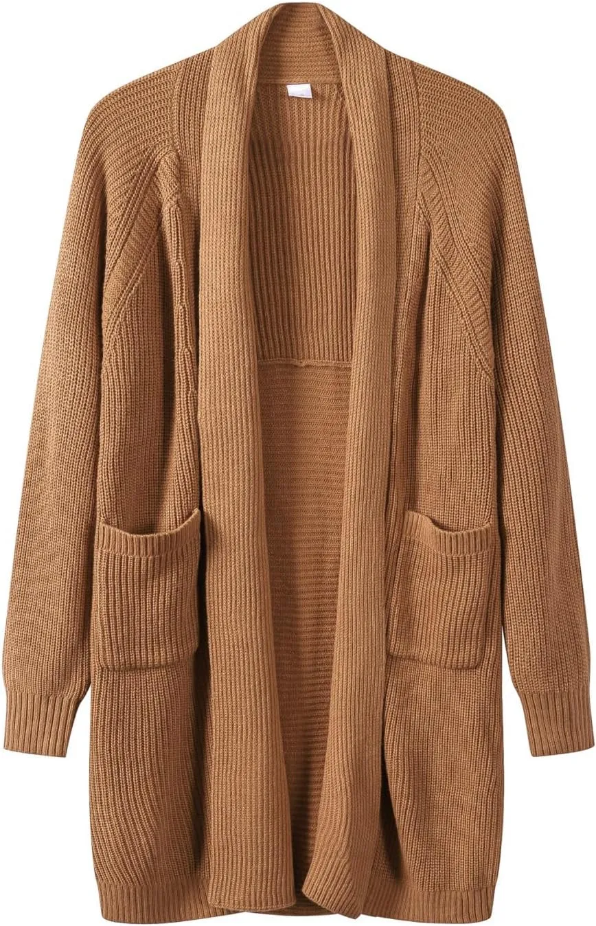 SuperPrity Cardigan Sweaters for Women Fashion 2024 Casual Open Front Knit Coat Long Sleeve Coatigan Jackets Fall Outwear