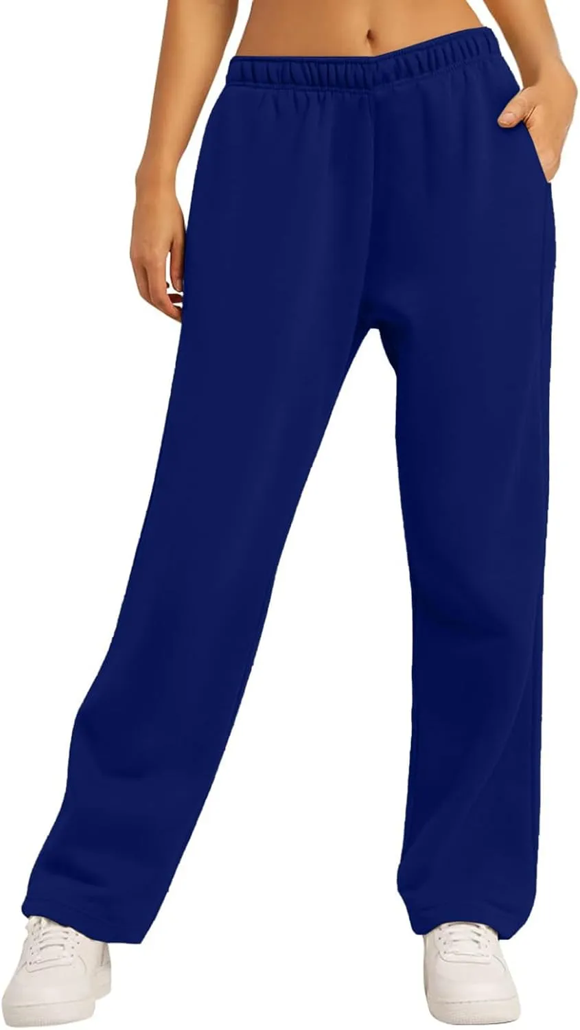 Sweatpants for Women Short Fleece Drawstring Casual Yoga Pants with Pockets Cargo Pants for Women Casual