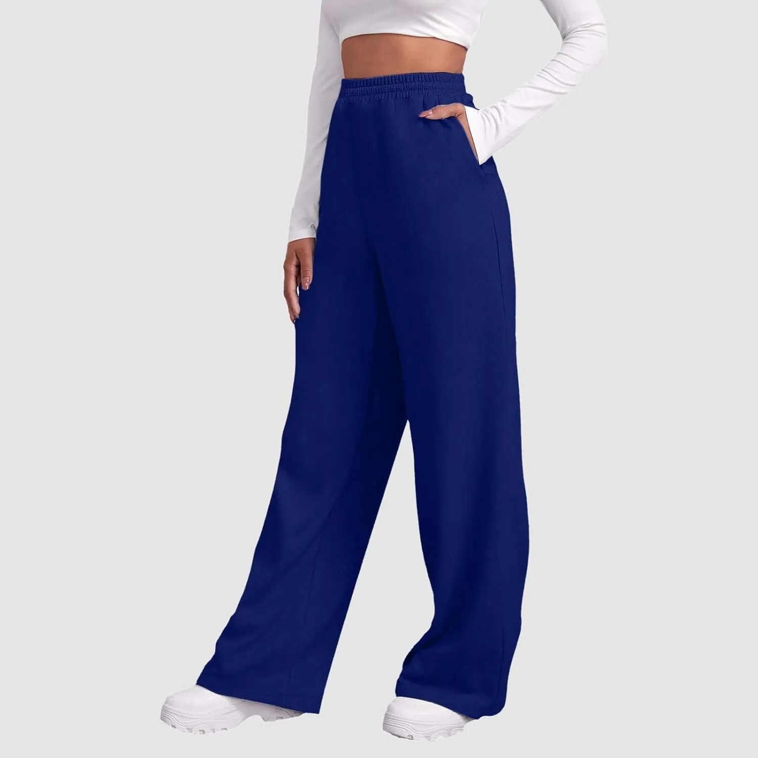 Sweatpants for Women Short Fleece Drawstring Casual Yoga Pants with Pockets Cargo Pants for Women Casual