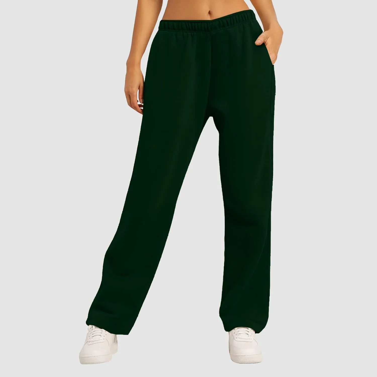 Sweatpants for Women Short Fleece Drawstring Casual Yoga Pants with Pockets Cargo Pants for Women Casual