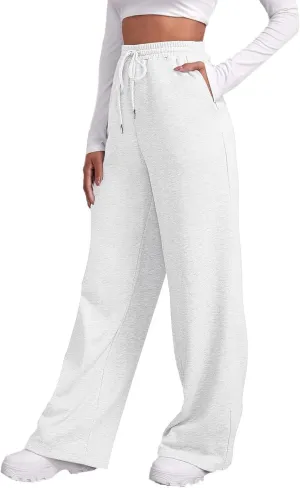 Sweatpants for Women Short Fleece Drawstring Casual Yoga Pants with Pockets Cargo Pants for Women Casual