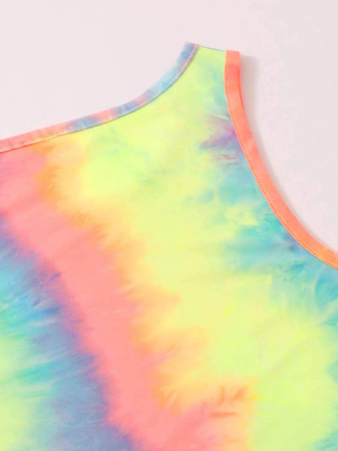 SweatyRocks Women's Tie Dye Sleeveless Workout Casual Cropped Tank Top Shirts