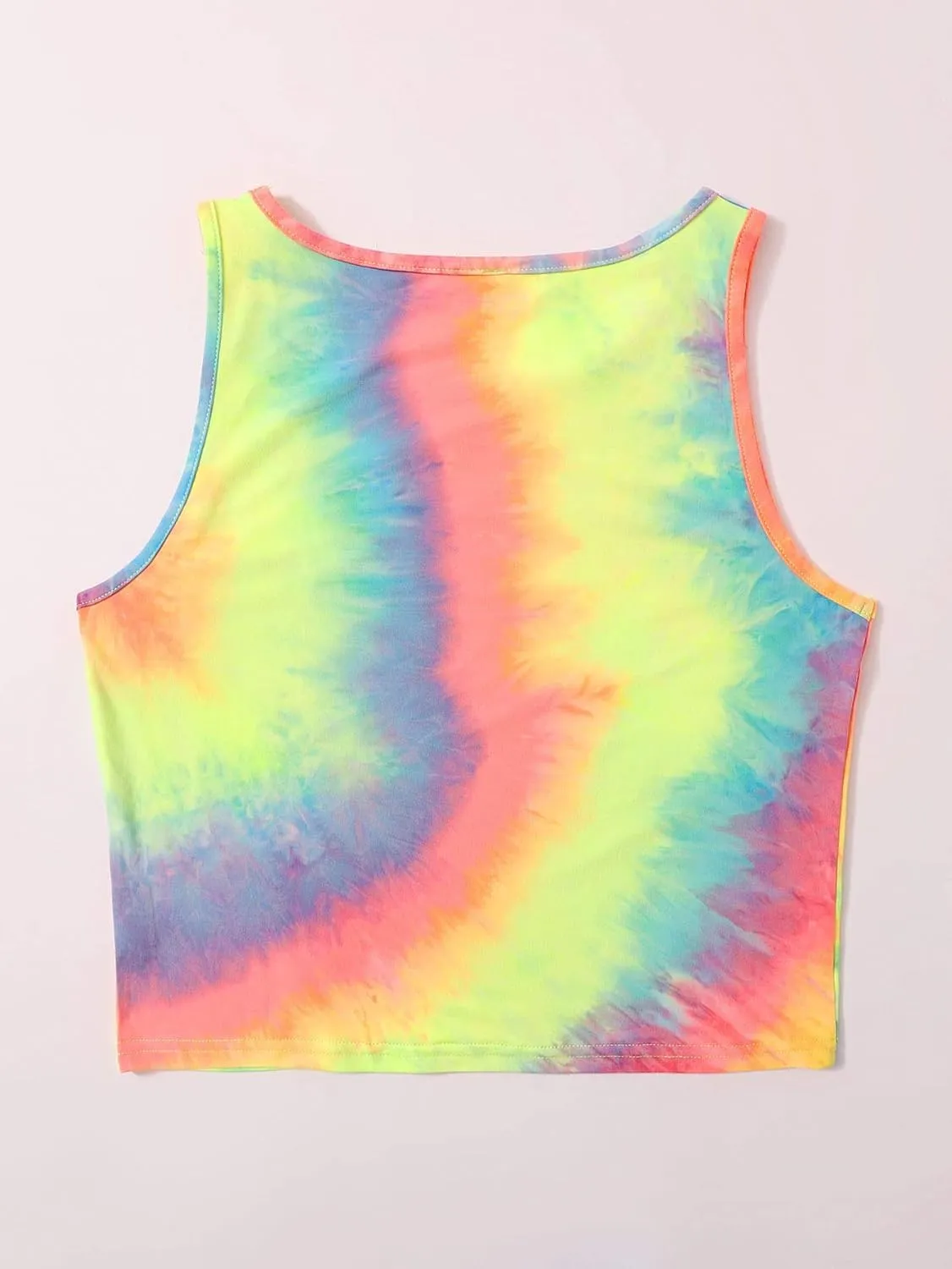 SweatyRocks Women's Tie Dye Sleeveless Workout Casual Cropped Tank Top Shirts