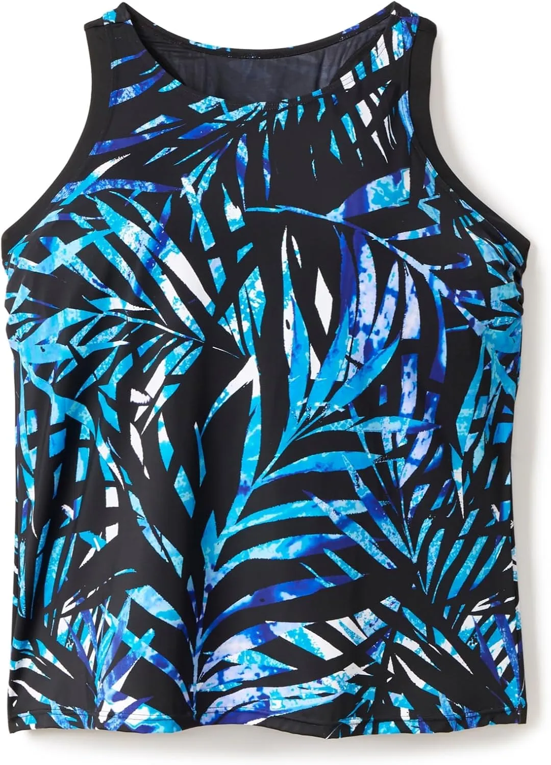 Swim 365 Women's Plus Size Longer-Length Racerback Tankini Top