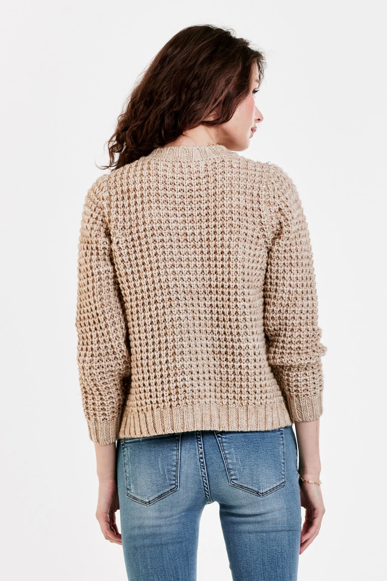 TAEGAN BUTTON FRONT CARDIGAN SWEATER SWEET OATMEAL