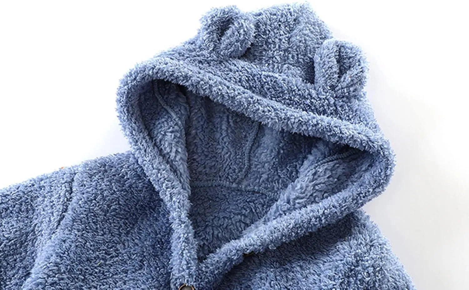 Toddler Baby Boy Girl Little Cute Bear Hoodie Jacket Fuzzy Winter Warm Sweatshirt Coat with Pockets