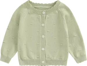 Toddler Baby Girl Sweater Floral Cardigan Knit Long Sleeve Coat Cute Fall Winter Outfits Clothes Infant Newborn