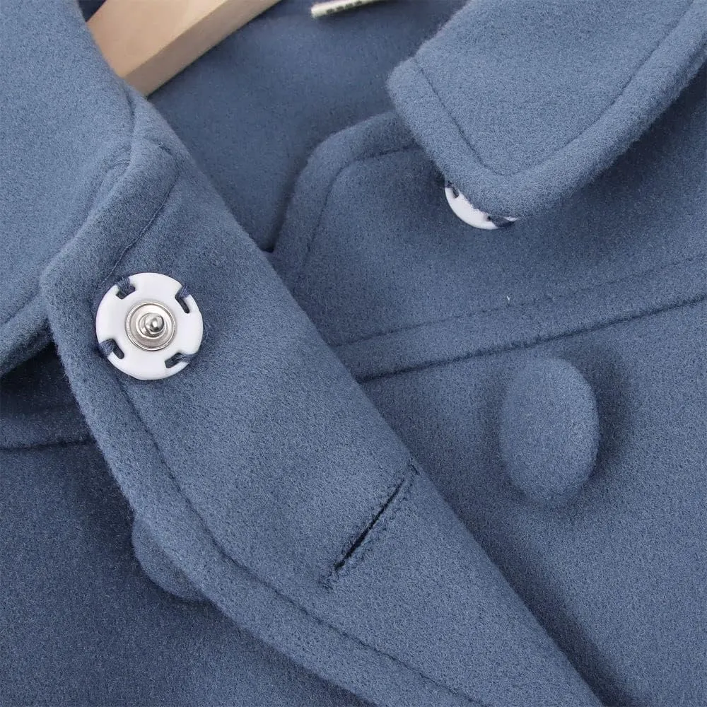 Toddler Baby Girl Winter Coat Dress Coat Warm Jacket Long Sleeve Button Trench Coat Kids Peacoat Outwear Clothes