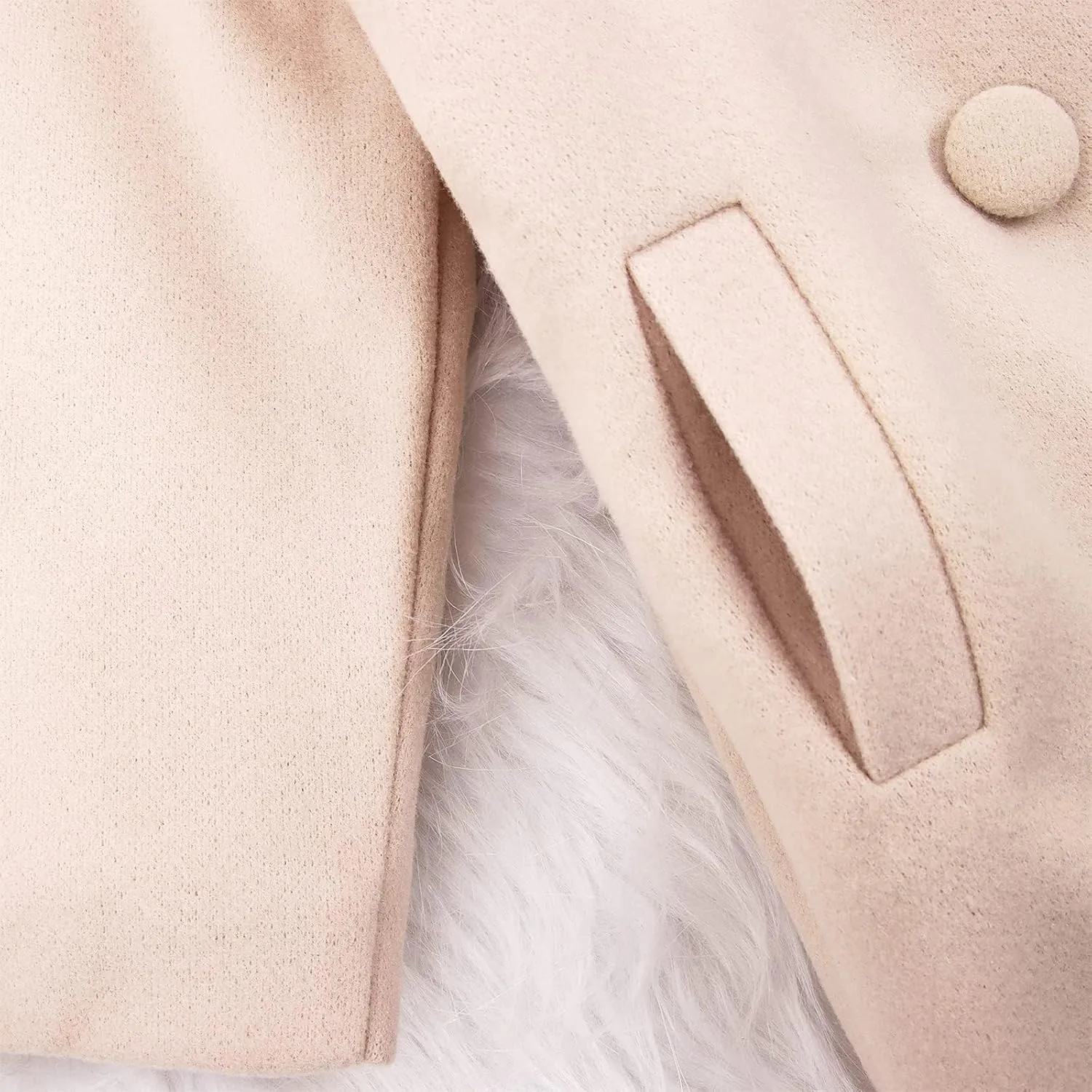 Toddler Baby Girl Winter Coat Dress Coat Warm Jacket Long Sleeve Button Trench Coat Kids Peacoat Outwear Clothes