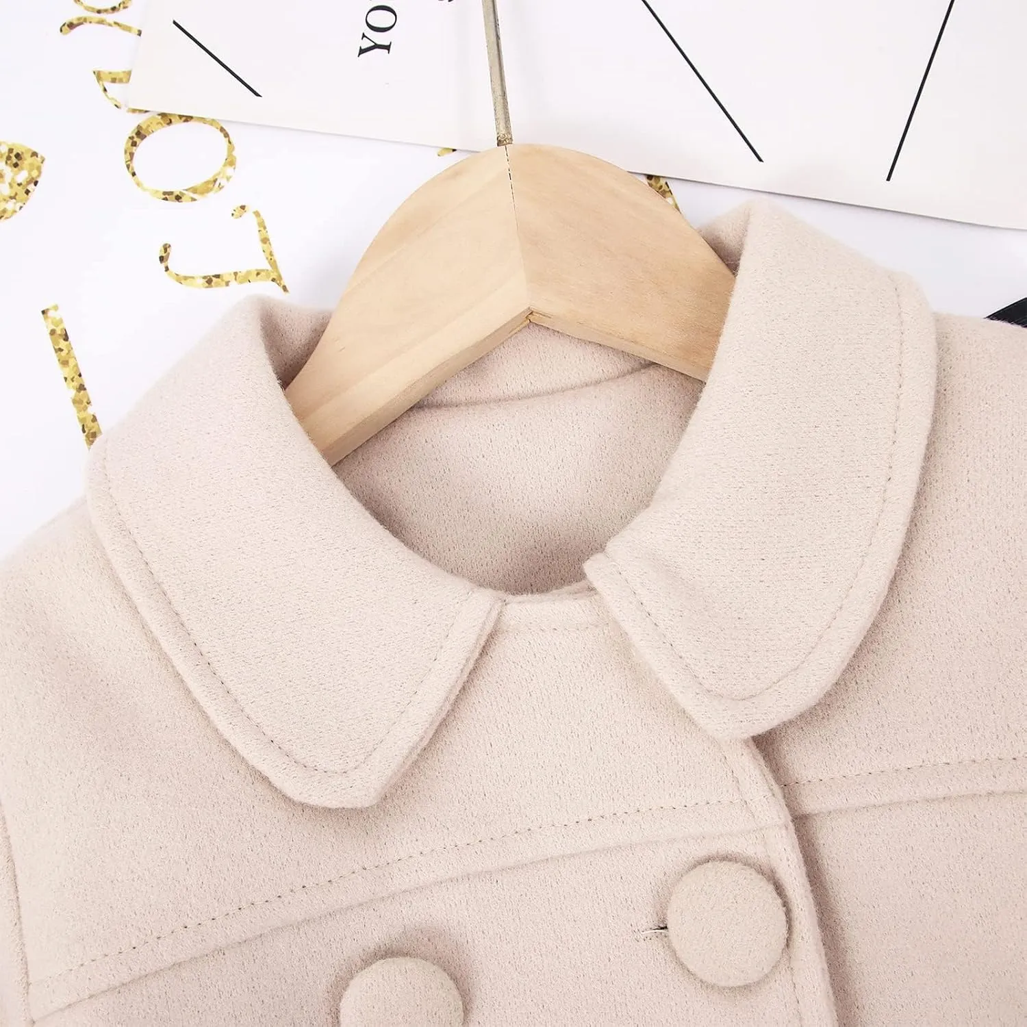 Toddler Baby Girl Winter Coat Dress Coat Warm Jacket Long Sleeve Button Trench Coat Kids Peacoat Outwear Clothes