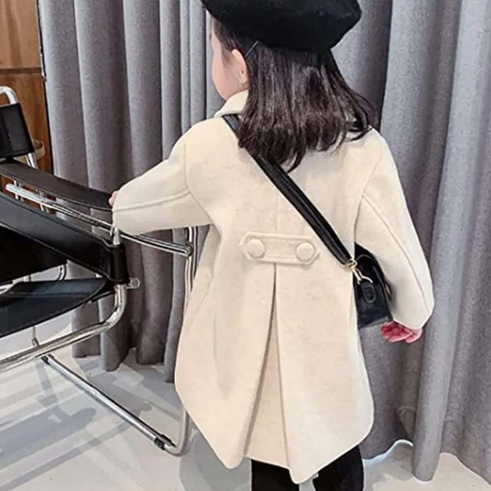 Toddler Baby Girl Winter Coat Dress Coat Warm Jacket Long Sleeve Button Trench Coat Kids Peacoat Outwear Clothes