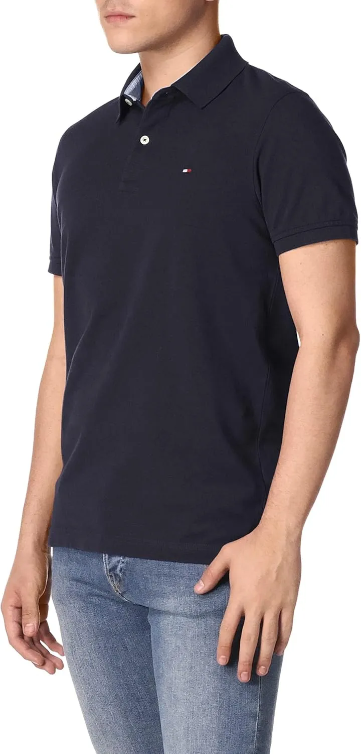 Tommy Hilfiger Men's Short Sleeve Stretch Pique Polo Shirt in Slim Fit