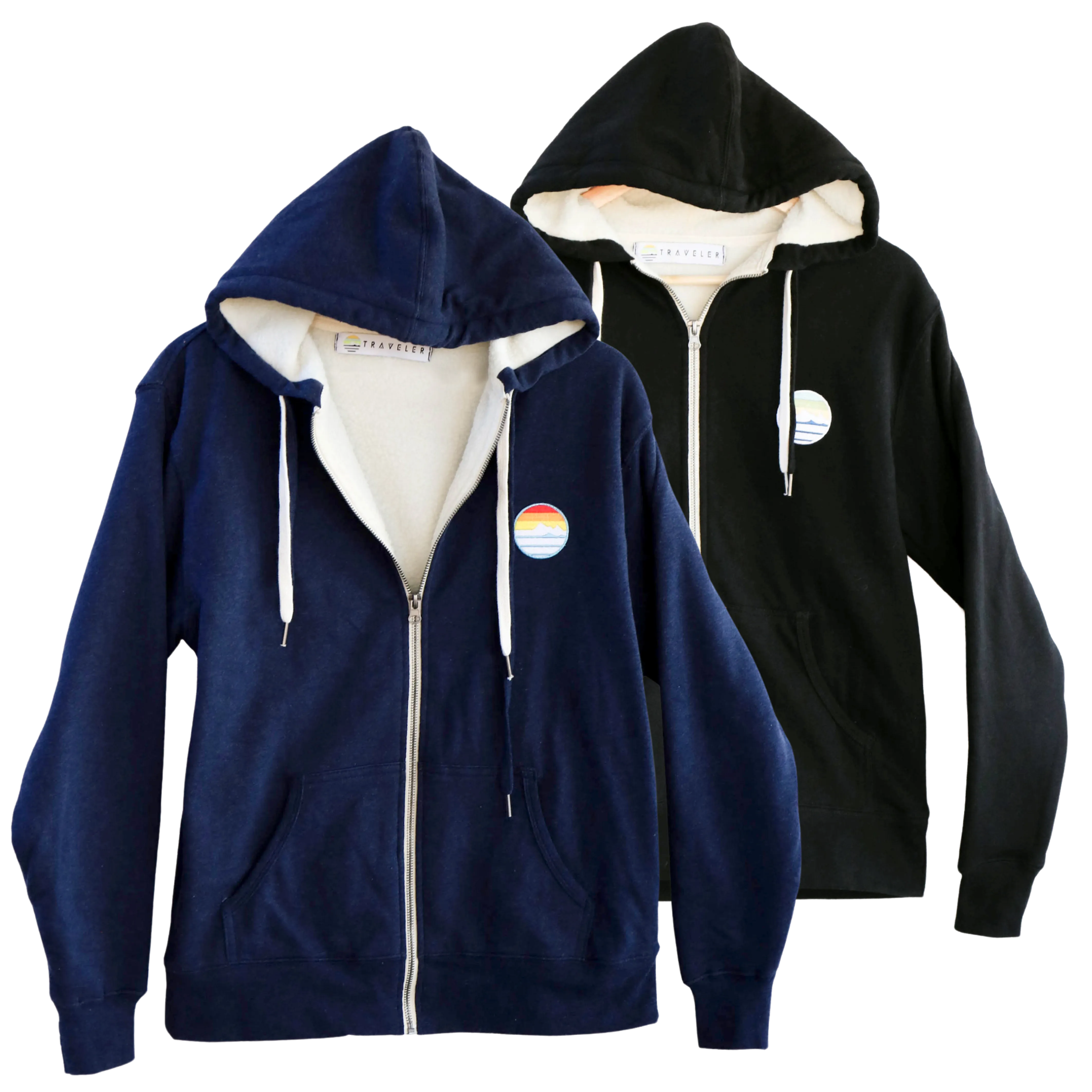 Traveler Sherpa Lined Patch Zip Hoodie
