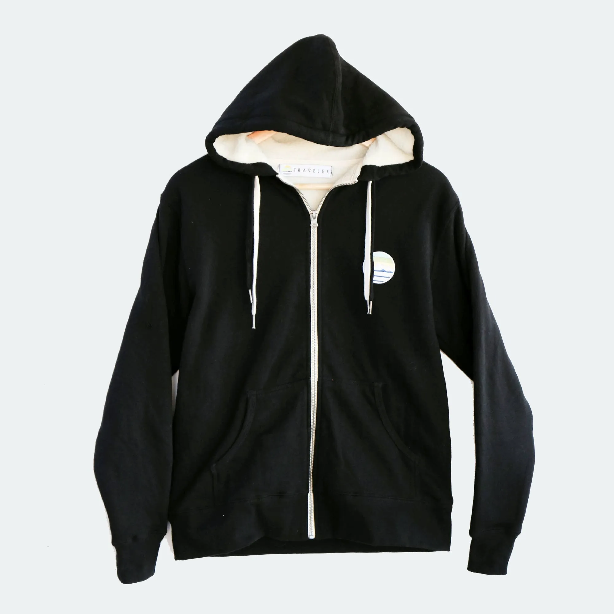 Traveler Sherpa Lined Patch Zip Hoodie