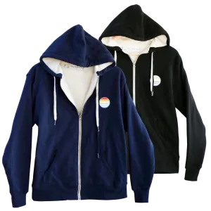 Traveler Sherpa Lined Patch Zip Hoodie