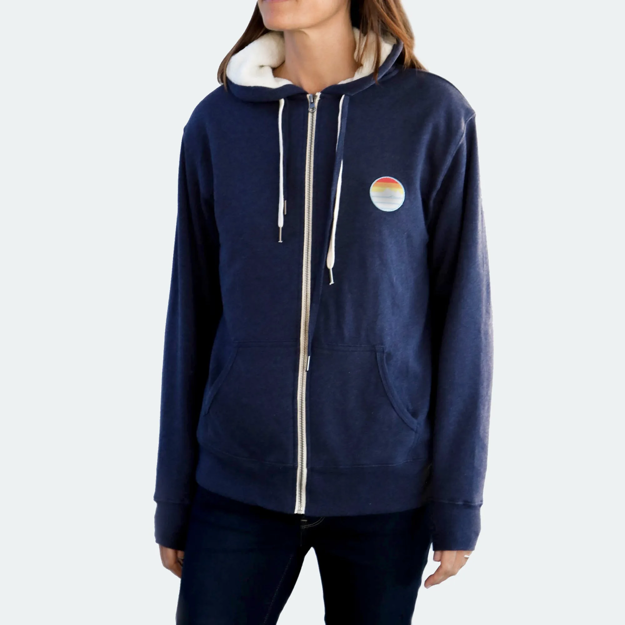 Traveler Sherpa Lined Patch Zip Hoodie