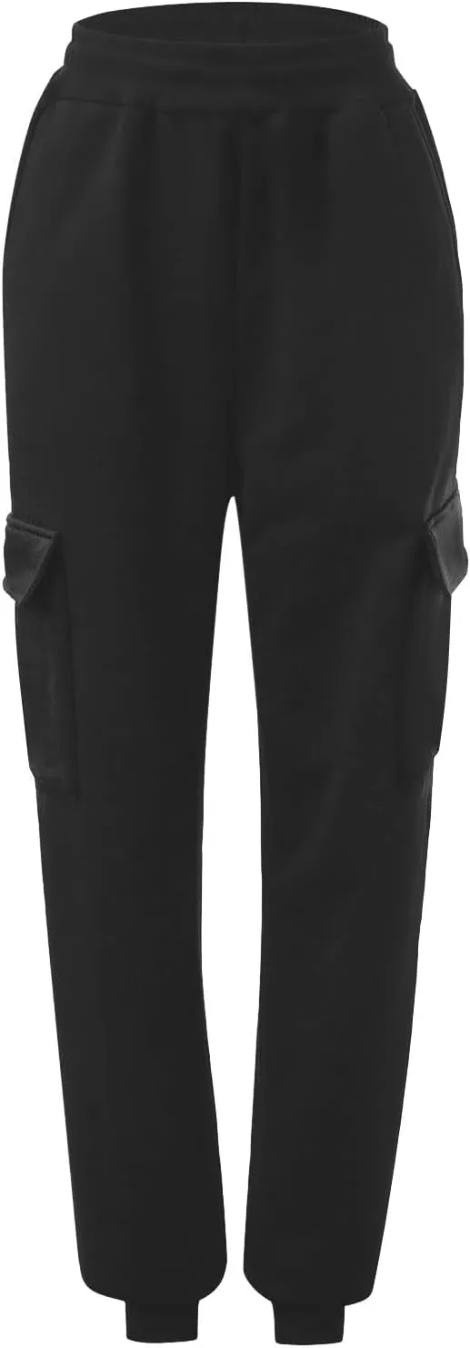 Trendy Sweatpants for Women 2024 Cargo Pants Women Casual Solid Elastic Casual Pants with Pockets Trousers