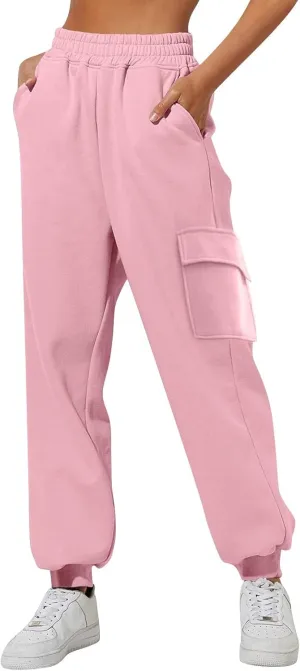 Trendy Sweatpants for Women 2024 Cargo Pants Women Casual Solid Elastic Casual Pants with Pockets Trousers