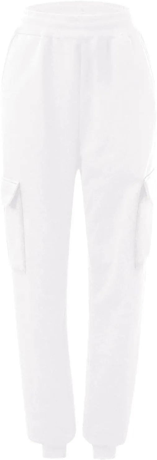 Trendy Sweatpants for Women 2024 Cargo Pants Women Casual Solid Elastic Casual Pants with Pockets Trousers