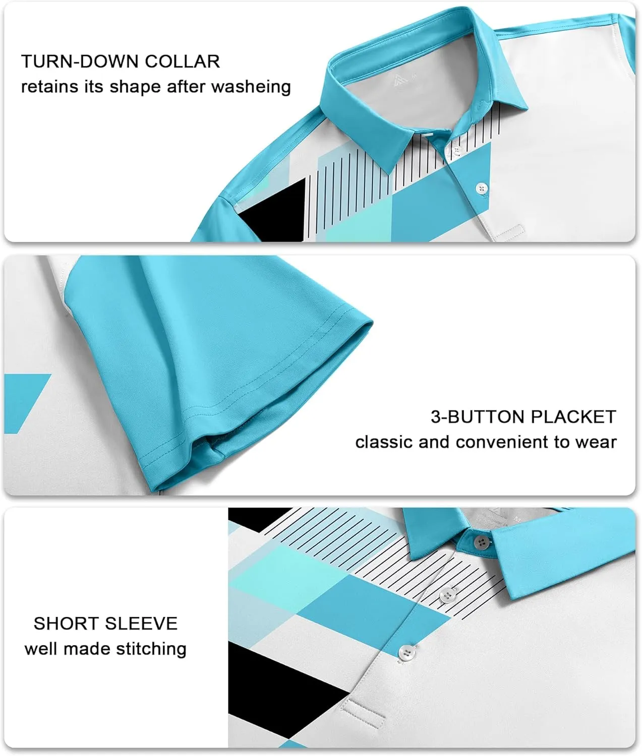 V VALANCH Mens Polo Shirts Short Sleeve Moisture Wicking Golf Tennis Polo Casual Shirts