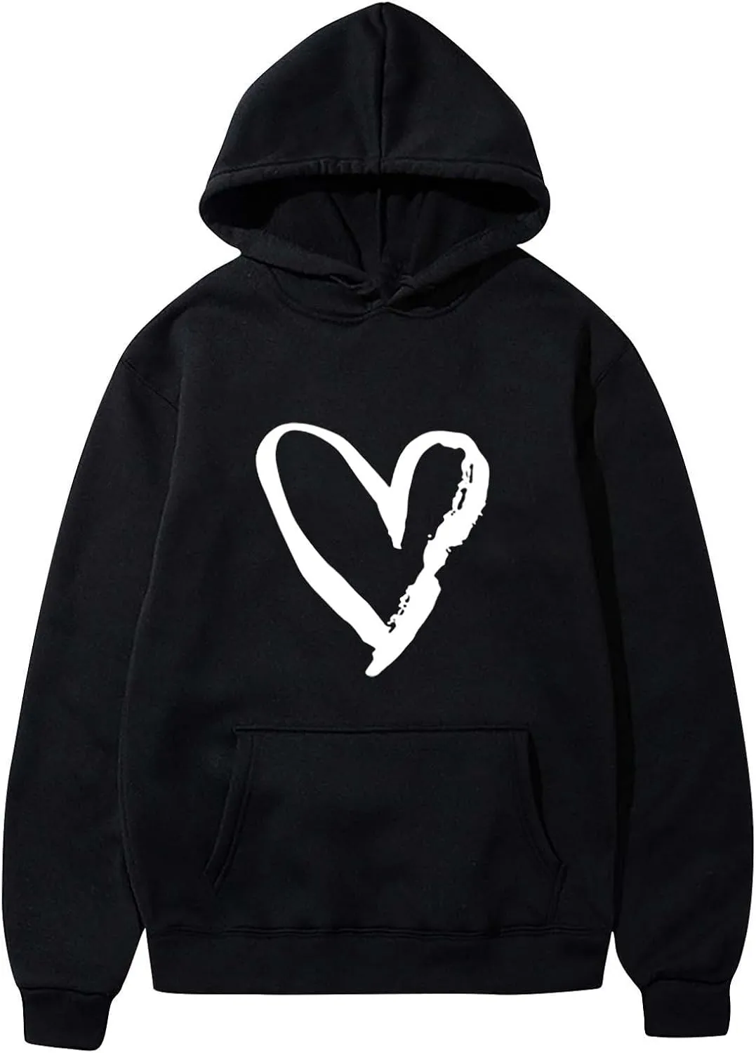 Valentines Hoodies For Women Dressy Casual 2025 Love Heart Print Oversized Fleece Hooded Pullover Sweatshirts