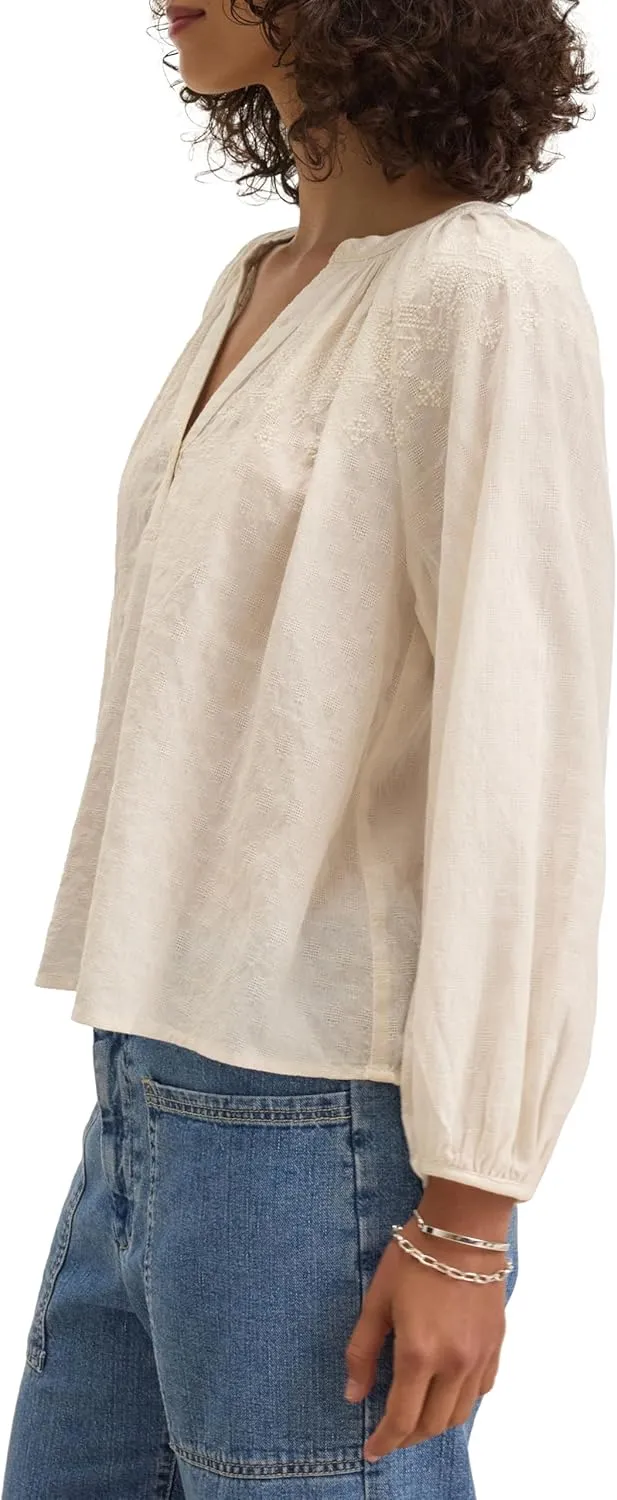 Velvet by Graham & Spencer Women's Carina Tonal Stitch Embroidery Top