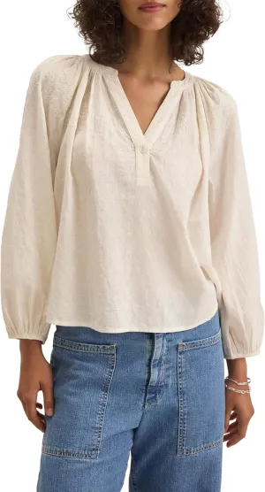 Velvet by Graham & Spencer Women's Carina Tonal Stitch Embroidery Top