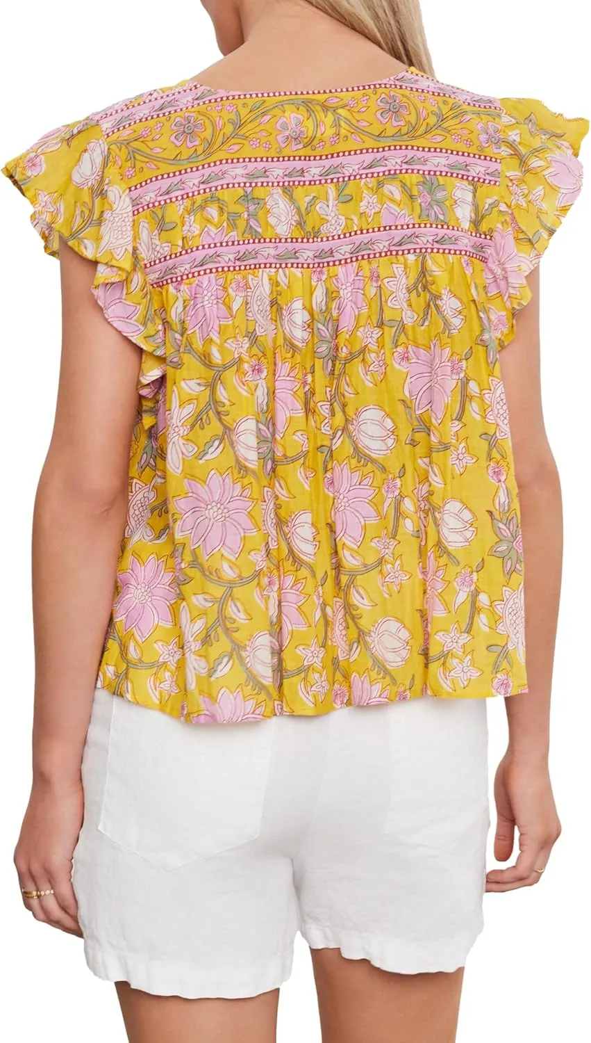 Velvet by Graham & Spencer Women's Kenzie Printed Voile Top
