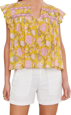 Velvet by Graham & Spencer Women's Kenzie Printed Voile Top