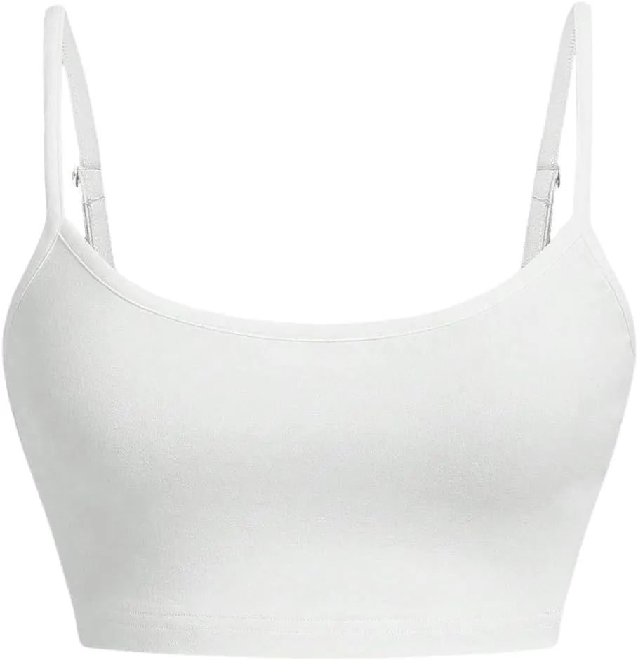 Verdusa Women's Basic Crop Cami Top Sleeveless Scoop Neck Camisole