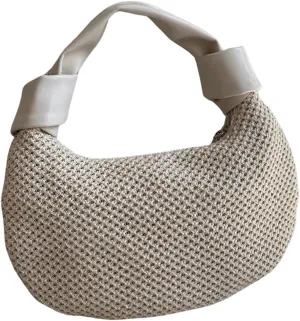 Verdusa Women's Knot Top Handle Woven Hobo Bag Small Clutch Handbags