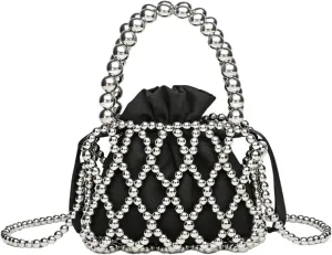 Verdusa Women's Top Handle Drawstring Satchel Handbags Crossbody Bucket Bag