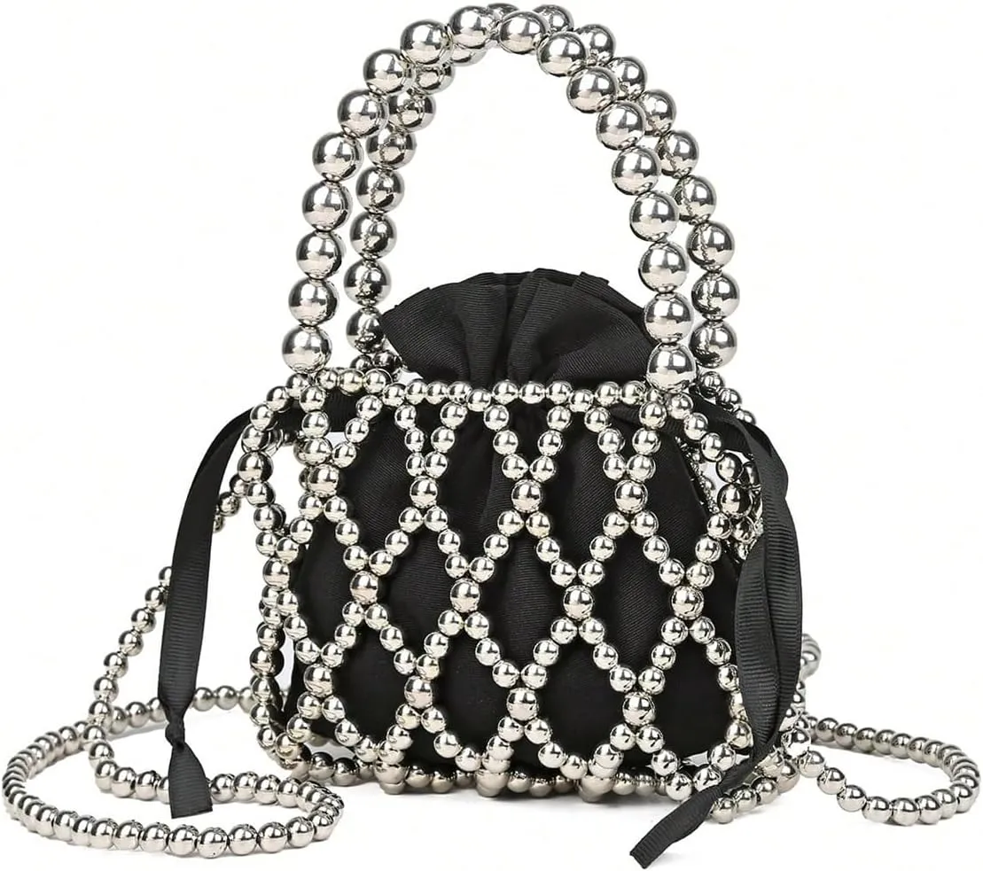 Verdusa Women's Top Handle Drawstring Satchel Handbags Crossbody Bucket Bag