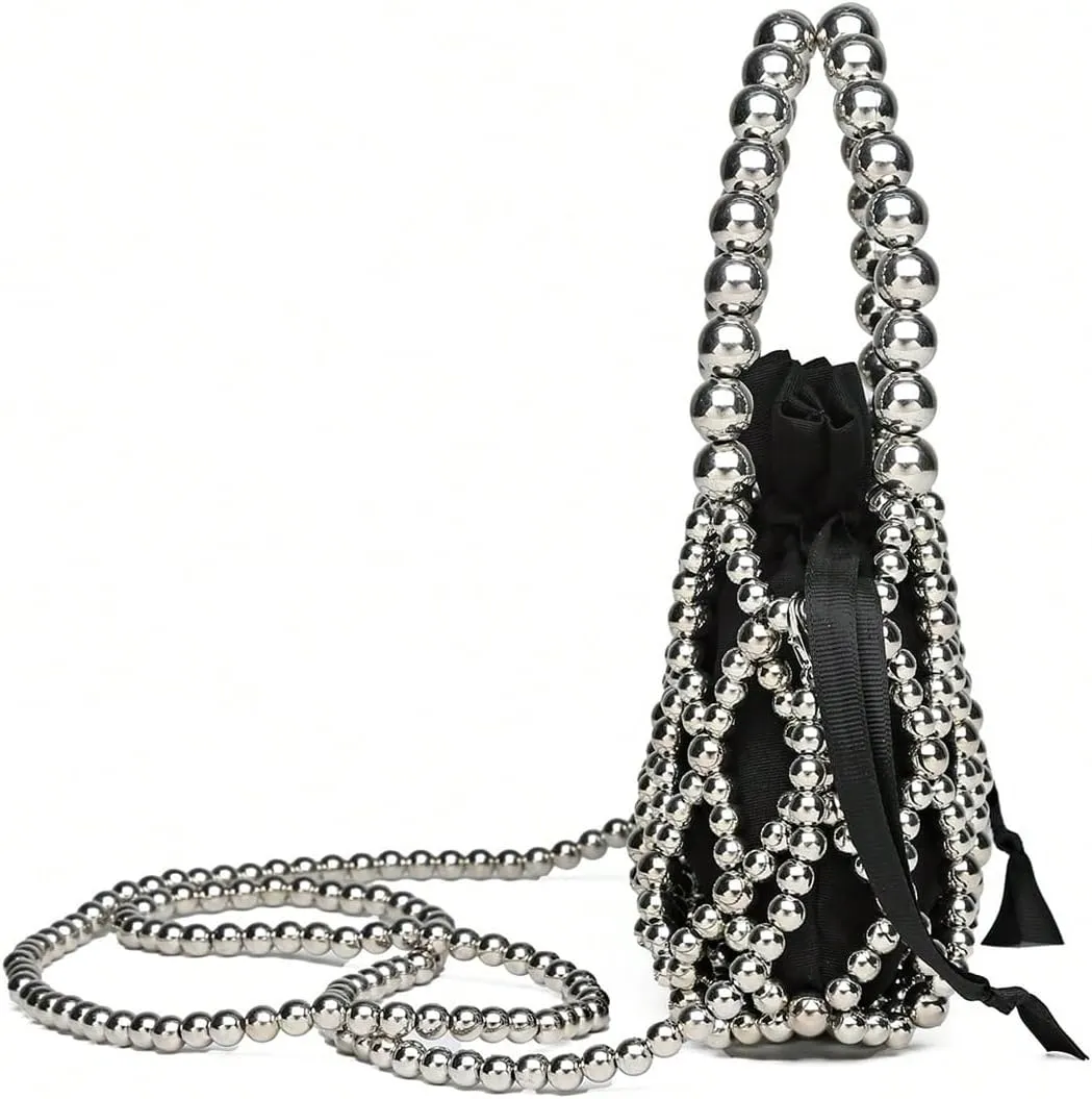 Verdusa Women's Top Handle Drawstring Satchel Handbags Crossbody Bucket Bag