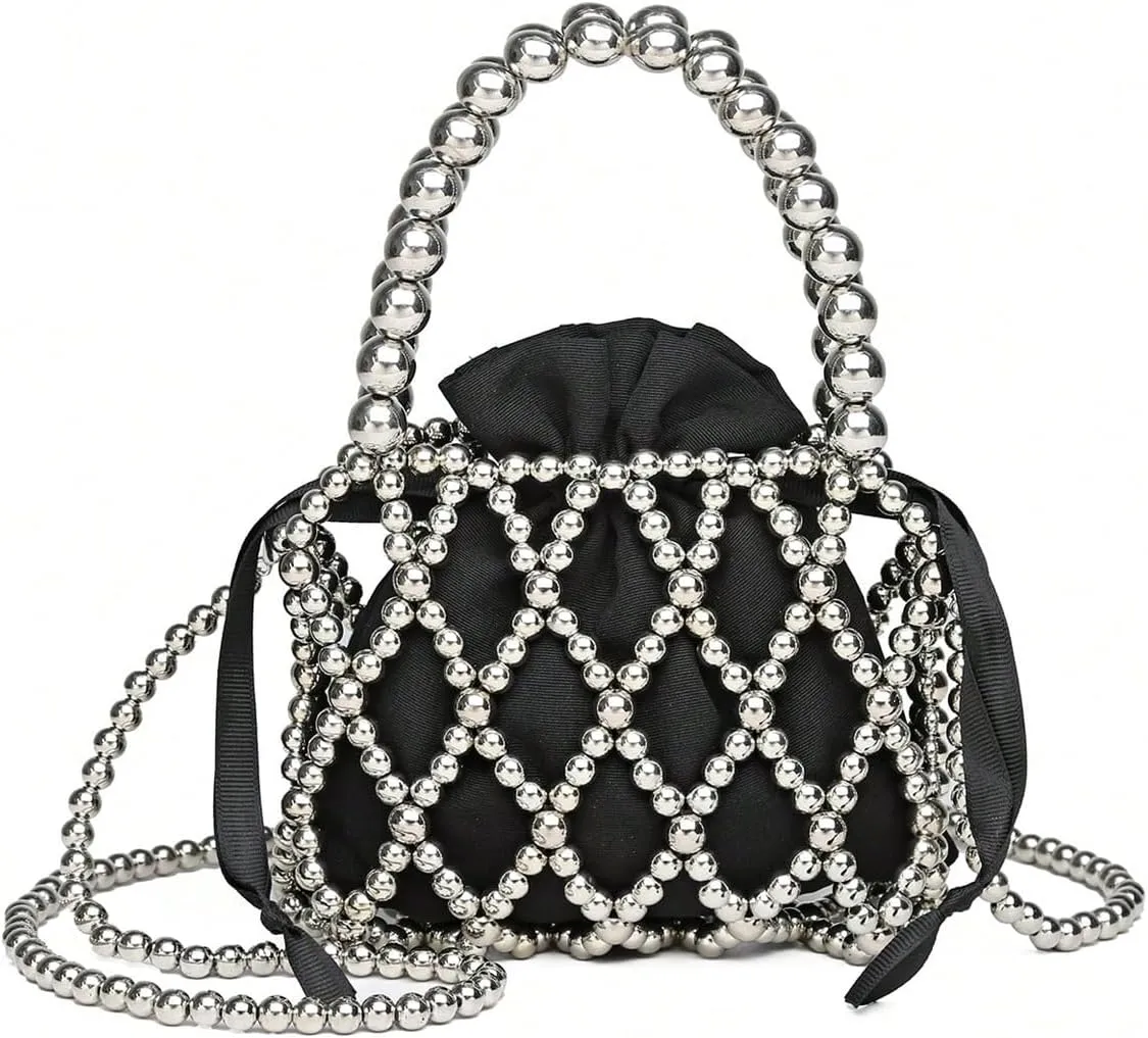 Verdusa Women's Top Handle Drawstring Satchel Handbags Crossbody Bucket Bag