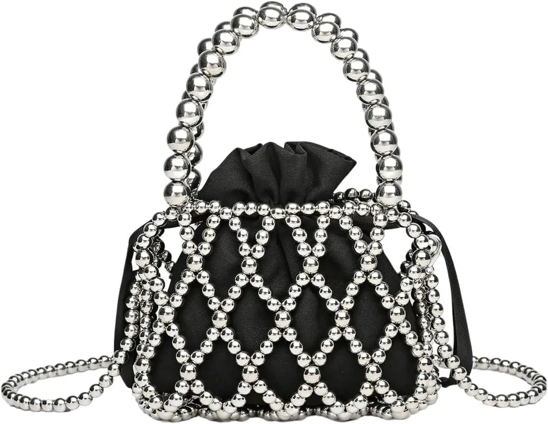 Verdusa Women's Top Handle Drawstring Satchel Handbags Crossbody Bucket Bag