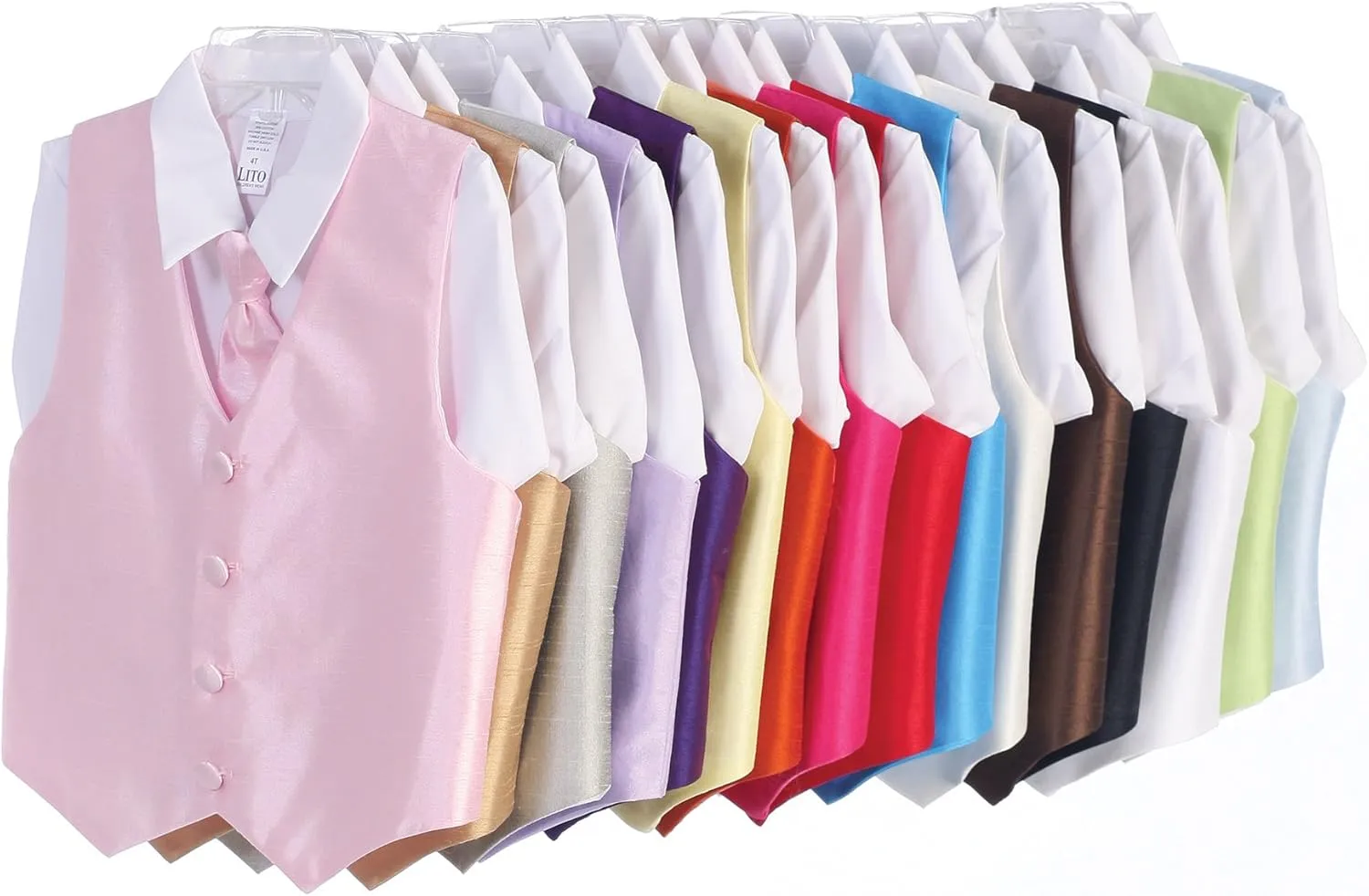 Vest and Clip On Necktie Set-Multiple Colors-Baby Infant Toddler Boys Sizes