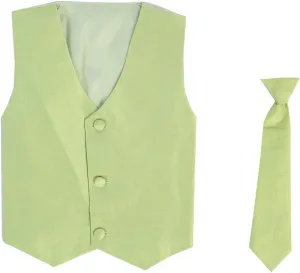 Vest and Clip On Necktie Set-Multiple Colors-Baby Infant Toddler Boys Sizes