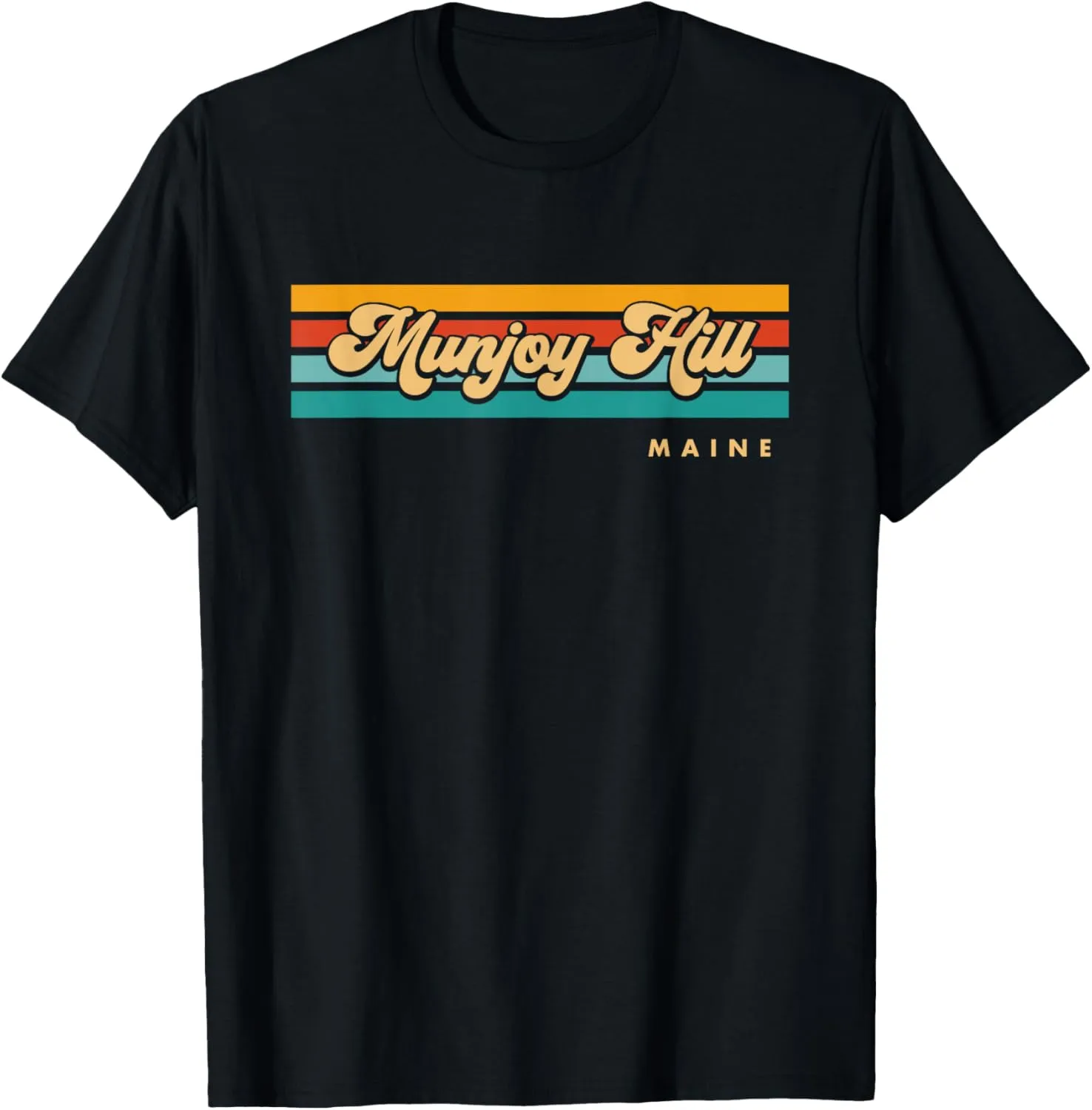 Vintage Sunset Stripes Munjoy Hill, Maine T-Shirt