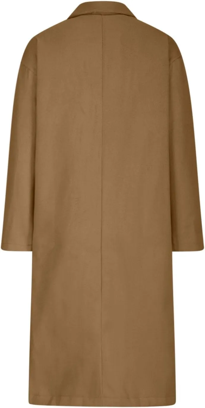 Winter Coats for Women Elegant Notched Collar Double Breasted Wool Coat Casual Trench Peacoat Warm Trench Coats