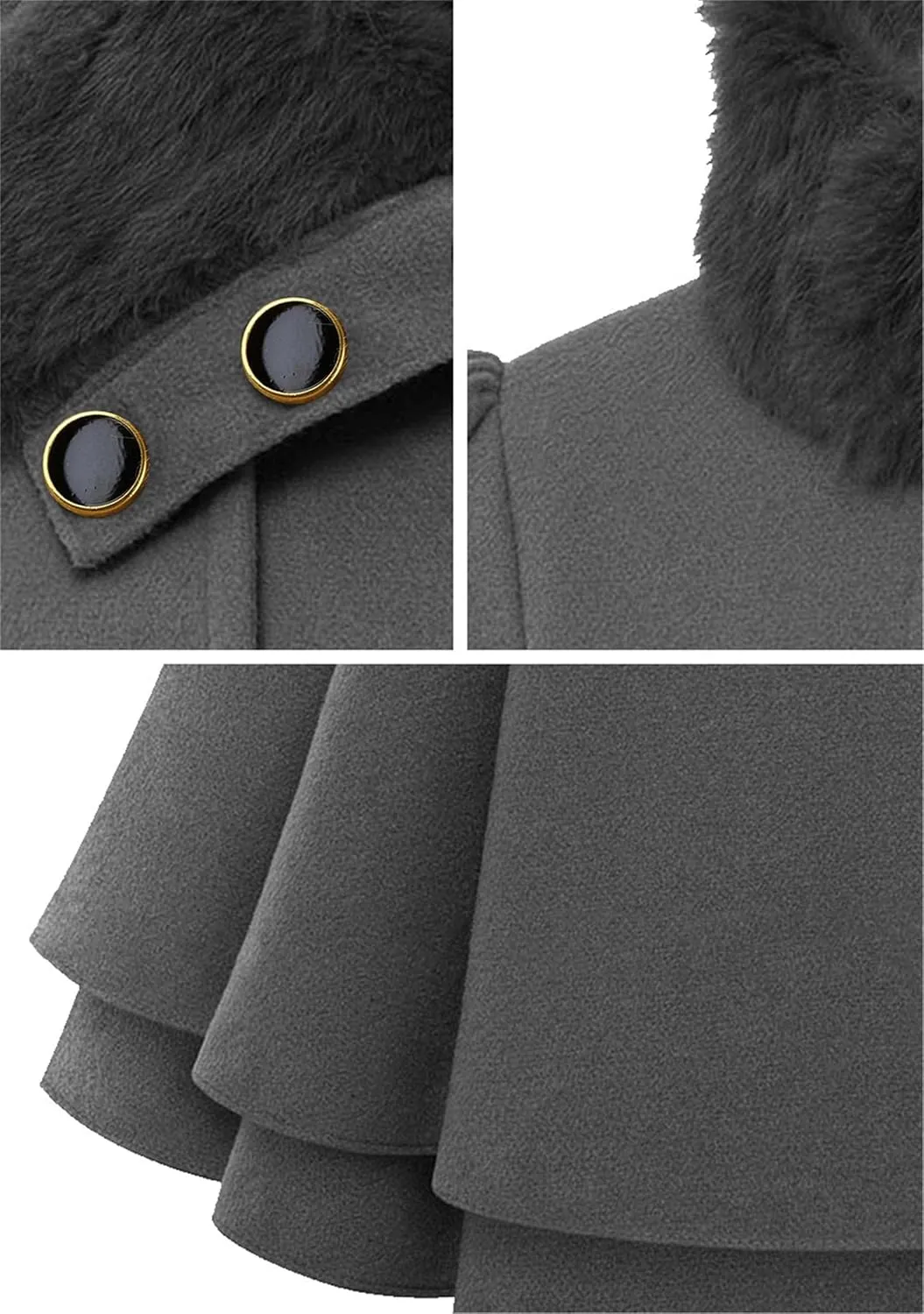 WIWIQS Womens Double Breasted Outwear Coat Lapel Long Winter Peacoats Fashion Warm Trench Coat with Belt