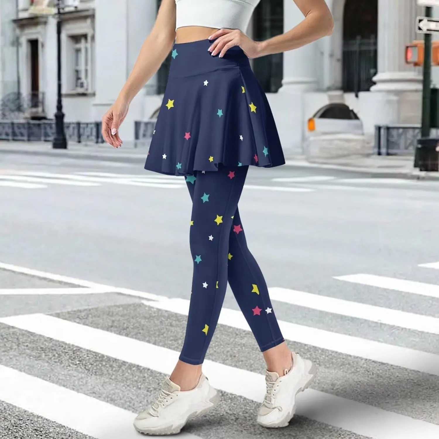 Women Athletic Tennis Skirts with Legging,High Waisted Athletic Skorts Leggings,Skirted Leggings for Tennis Golf