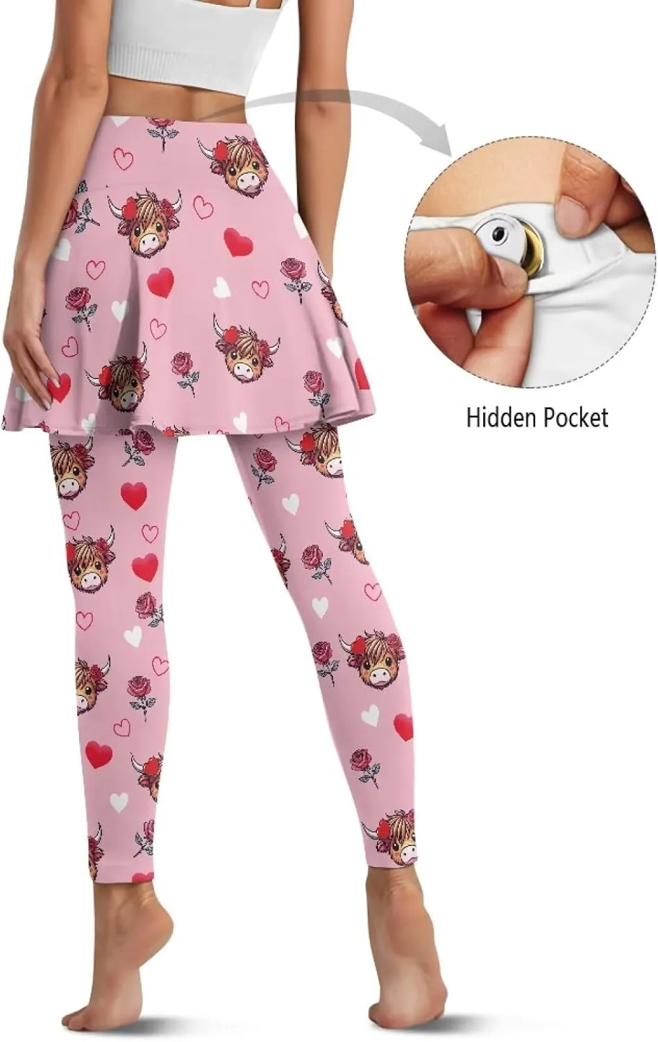 Women Athletic Tennis Skirts with Legging,High Waisted Athletic Skorts Leggings,Skirted Leggings for Tennis Golf