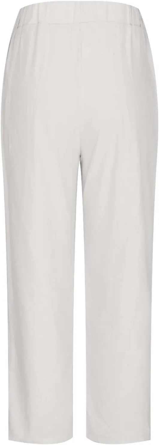 Women Casual Cotton Tapered Capri Cargo Pants Loose Elastic Waist Ankle Cropped Trouser Summer Work Slacks with Pocket